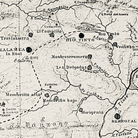 Huelva map of mining basin