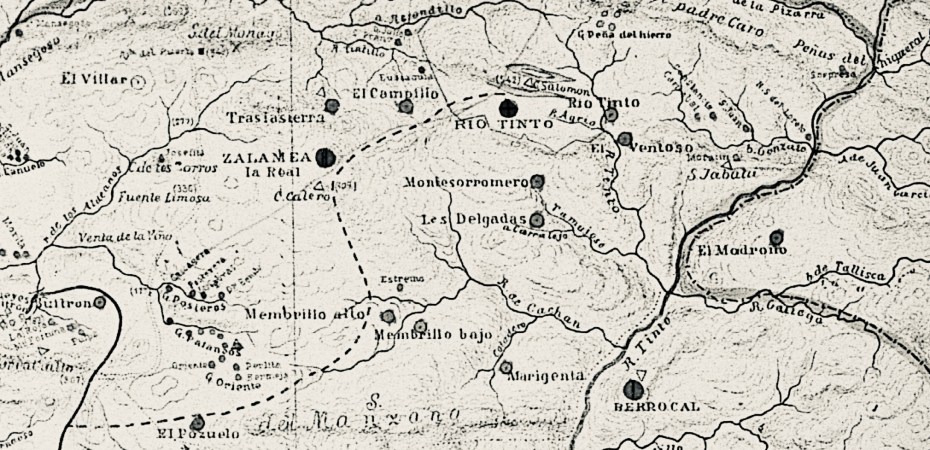 Huelva map of mining basin