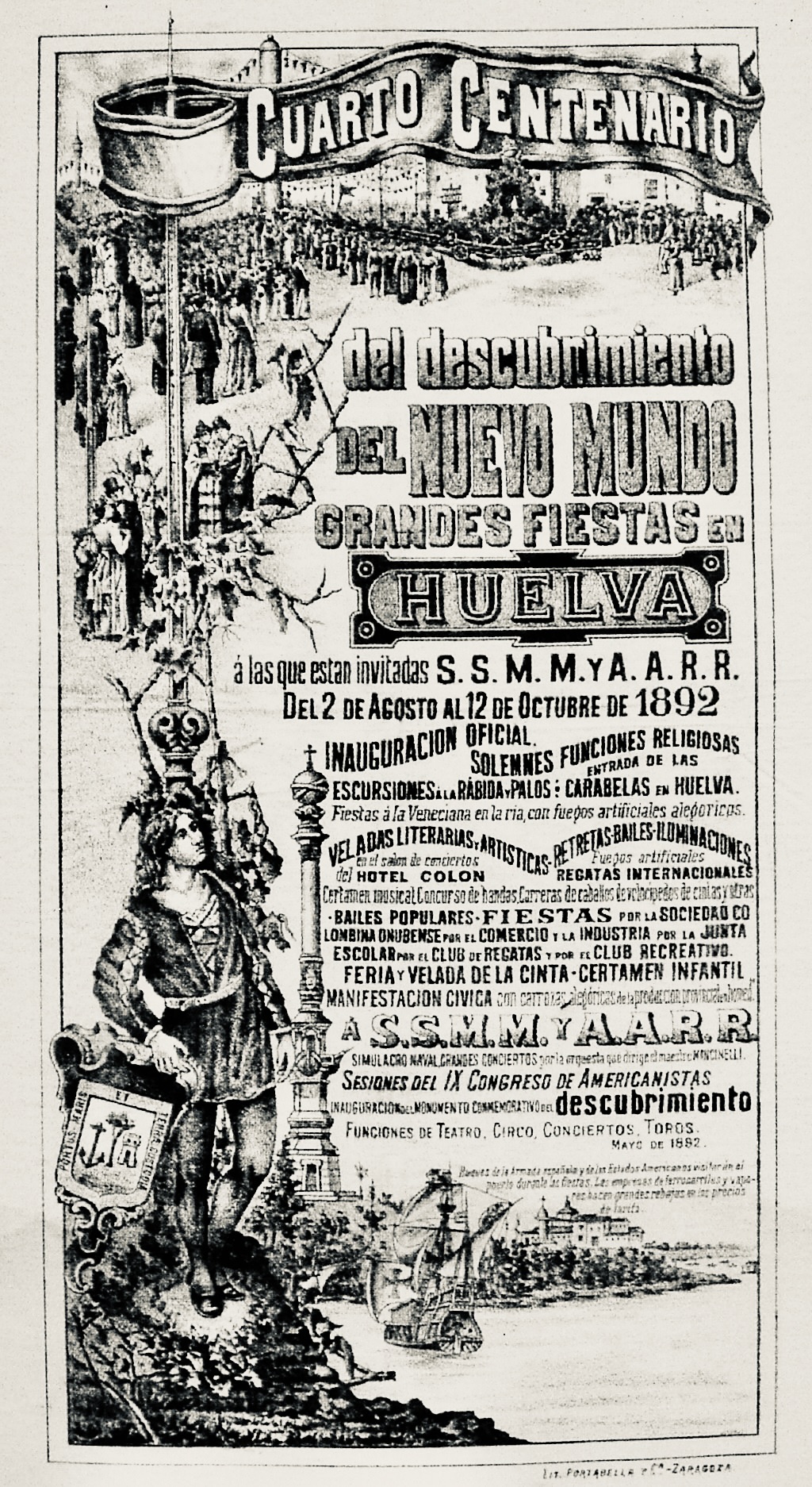 Official 1892 Columbus Celebrations poster