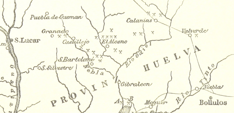 1888 Map of Huelva Mines