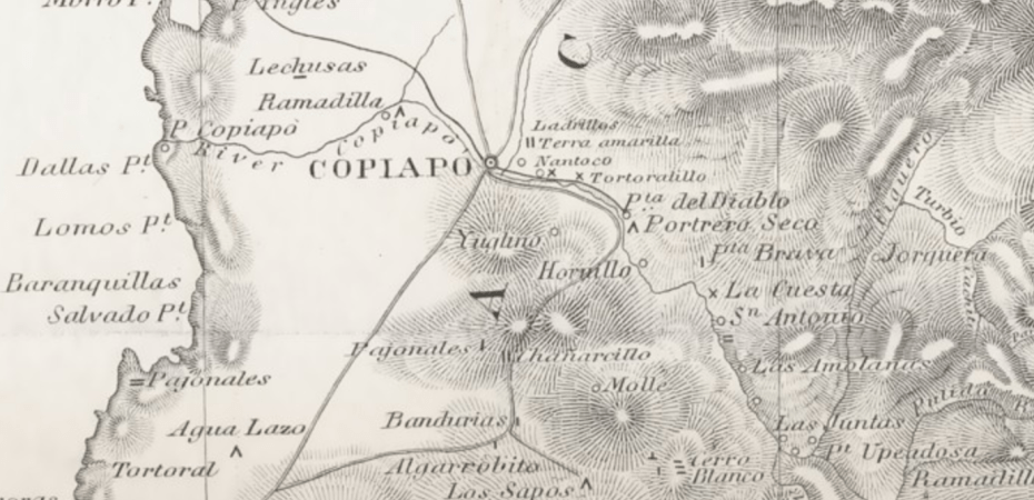 Map of Copiapo Chile 1850