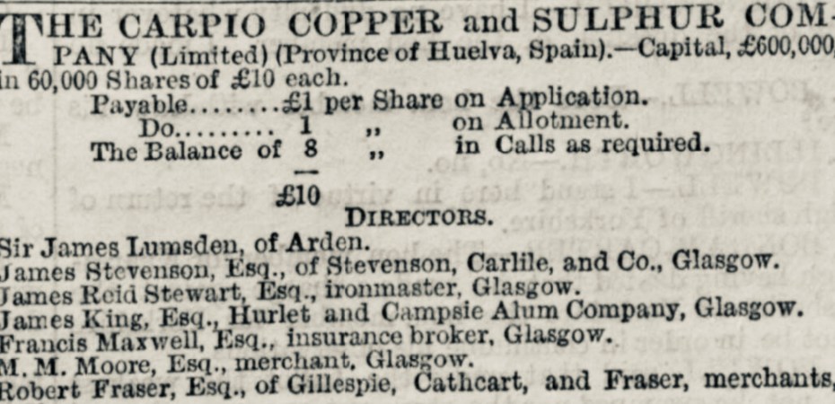 The Carpio Copper and Sulphur Company