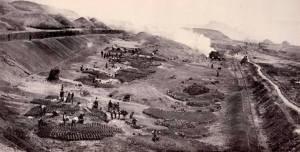 Calcination grounds where the copper pyrites were heap roasted to burn off the sufphur