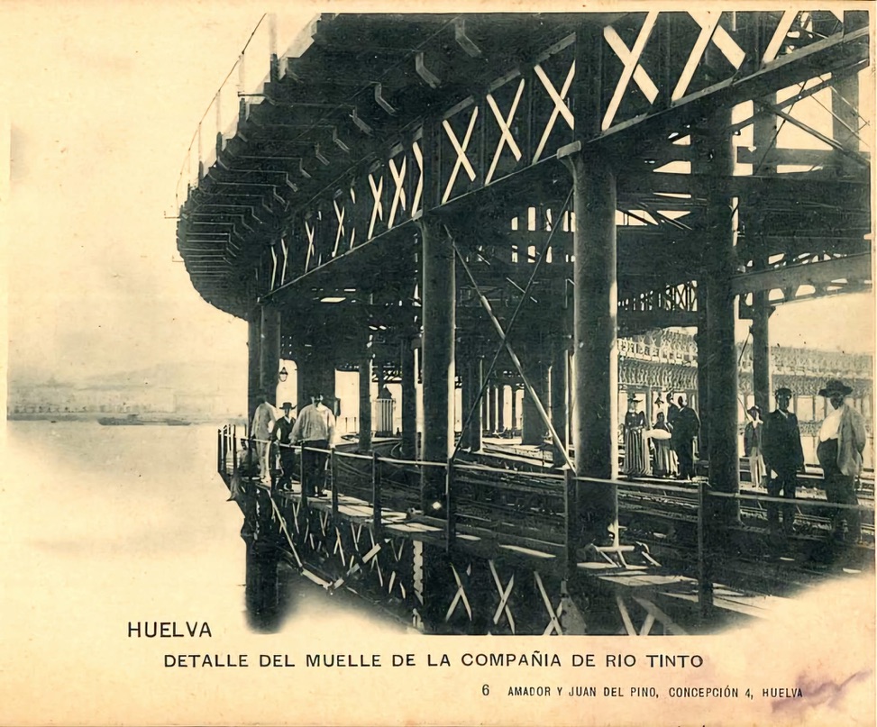 View of the Rio Tinto Company Pier on the Odiel River. Still exits today.
