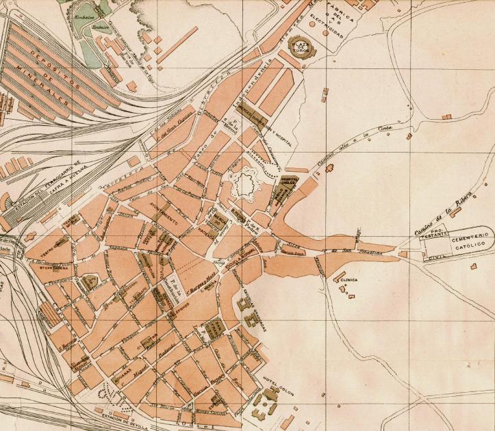 Early 20th century map of Huelva