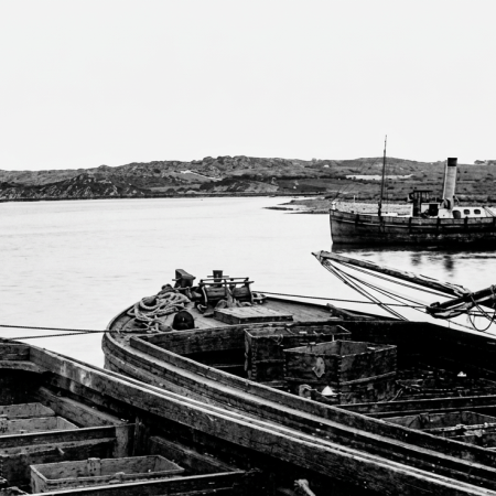 Barges at San Juan del Puerto operating under the Buitron and Huelva Railway and Mining Company