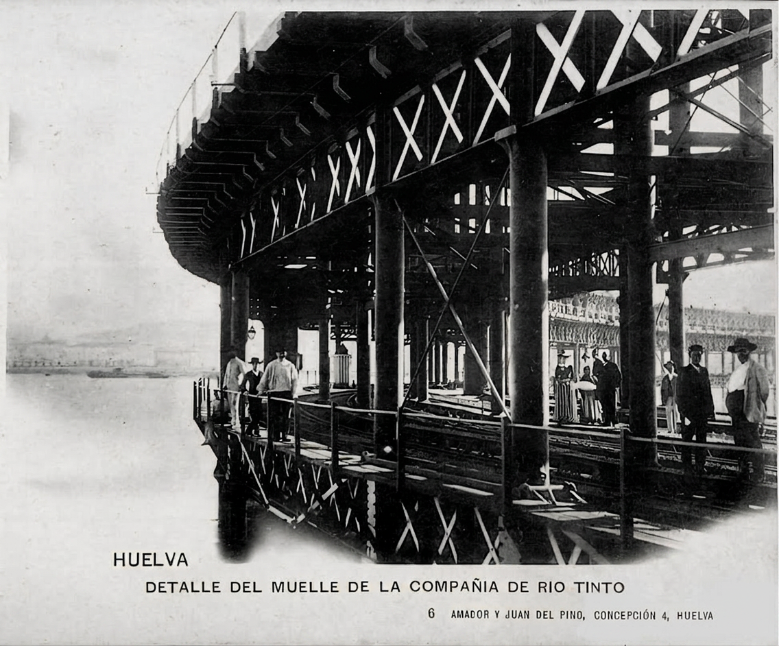 View of the Rio Tinto Company Pier on the Odiel River. Still exits today.