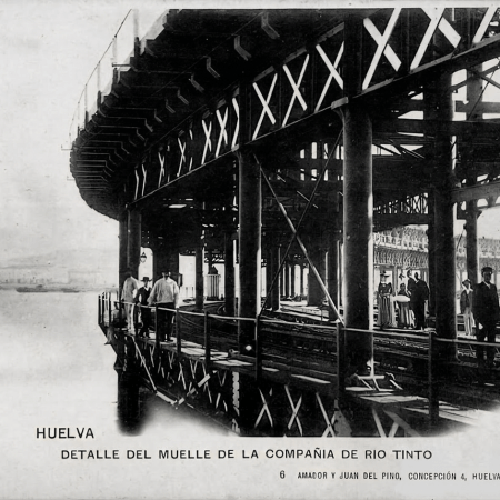 View of the Rio Tinto Company Pier on the Odiel River. Still exits today.