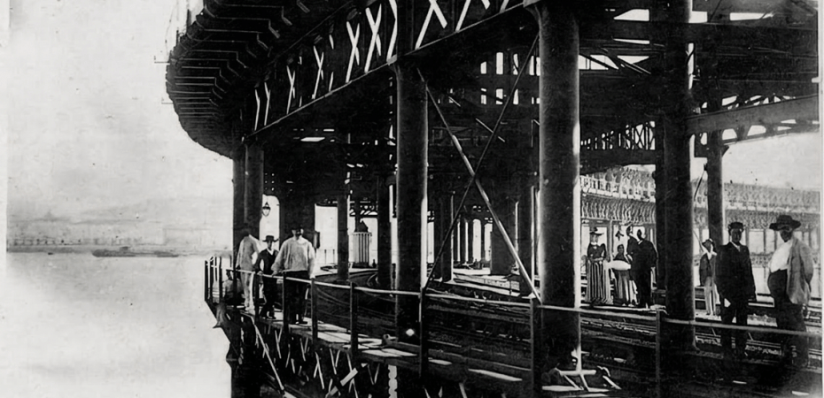 View of the Rio Tinto Company Pier on the Odiel River. Still exits today.